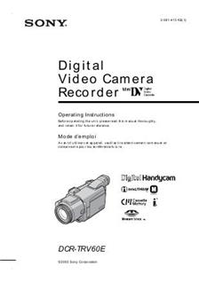 Sony DCR TRV 60 E manual. Camera Instructions.